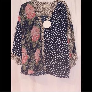 Umgee Dusty Mix Navy Top